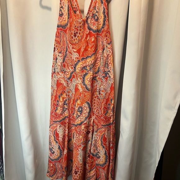 Banana Republic Orange White Halter Maxi Sundress - Picture 2 of 4